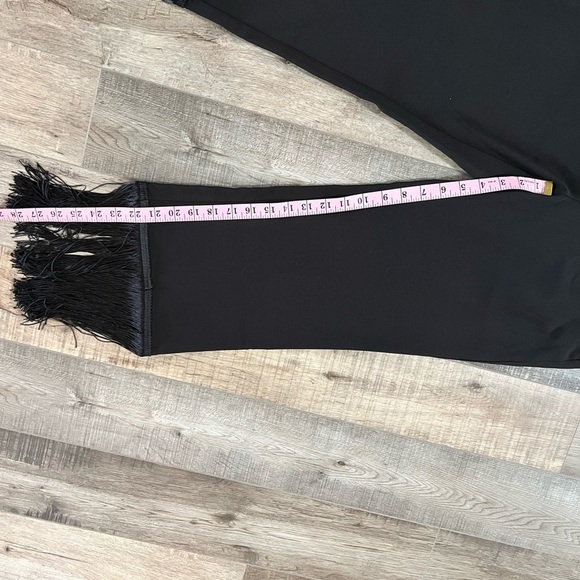 Lulu's Catch a Crush Black Fringe Hem Cropped Pants Sz S NWT - Picture 12 of 13